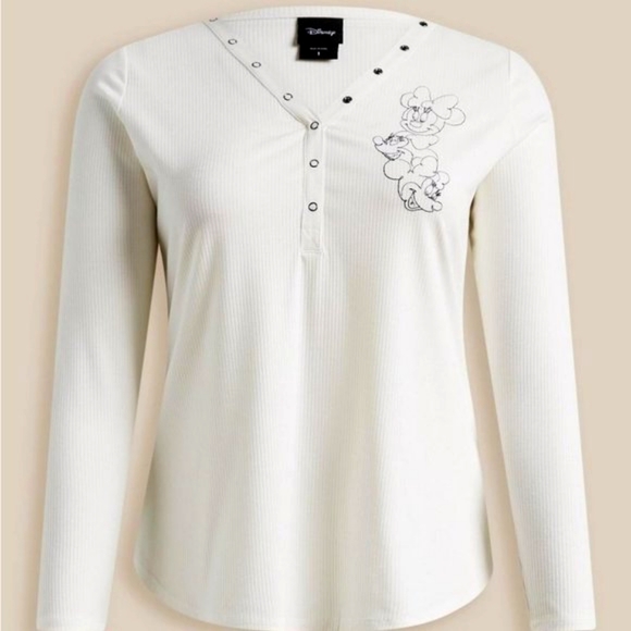 ❤️NWT VINTAGE TORRIID - MICKEY MINNIE MOUSE HENLEY JERSEY SHIRT - DISNEY TOP - Picture 7 of 9